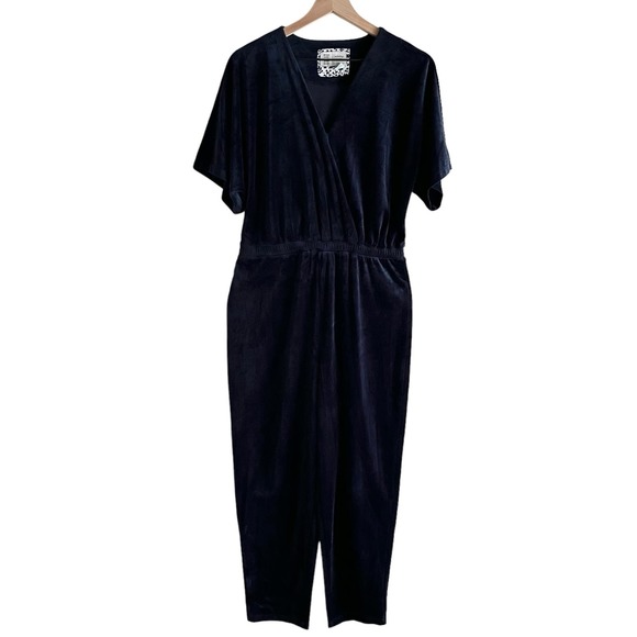 Anthropologie Saturday Sunday Velour Jumpsuit in Navy, Size Small - Picture 2 of 15